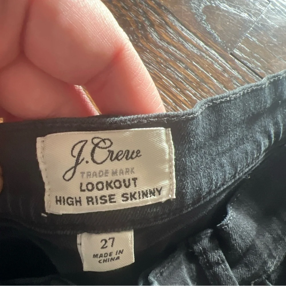 J Crew Black Lookout High Rise Skinny Jeans Womens Size 27
